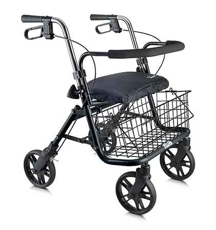 Evolution Series 4 Wheeled Rolling Walker Rollator with Large Front Basket Blowout - Senior.com Rollators